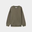 Sweat oversize manches longues col rond vert kaki gar&ccedil;on