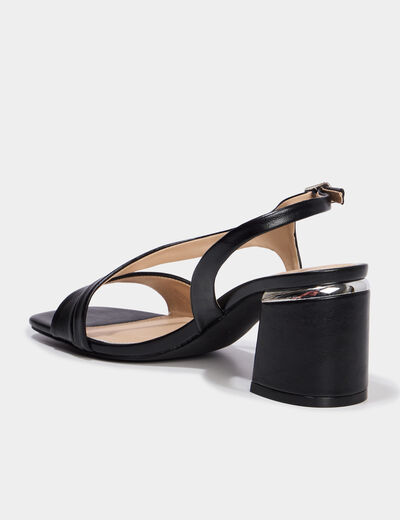 Sandales c&eacute;r&eacute;monie &agrave; talons 5 cm noir femme