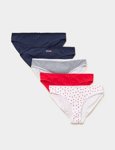 Lot 5 culottes coton bleu marine femme