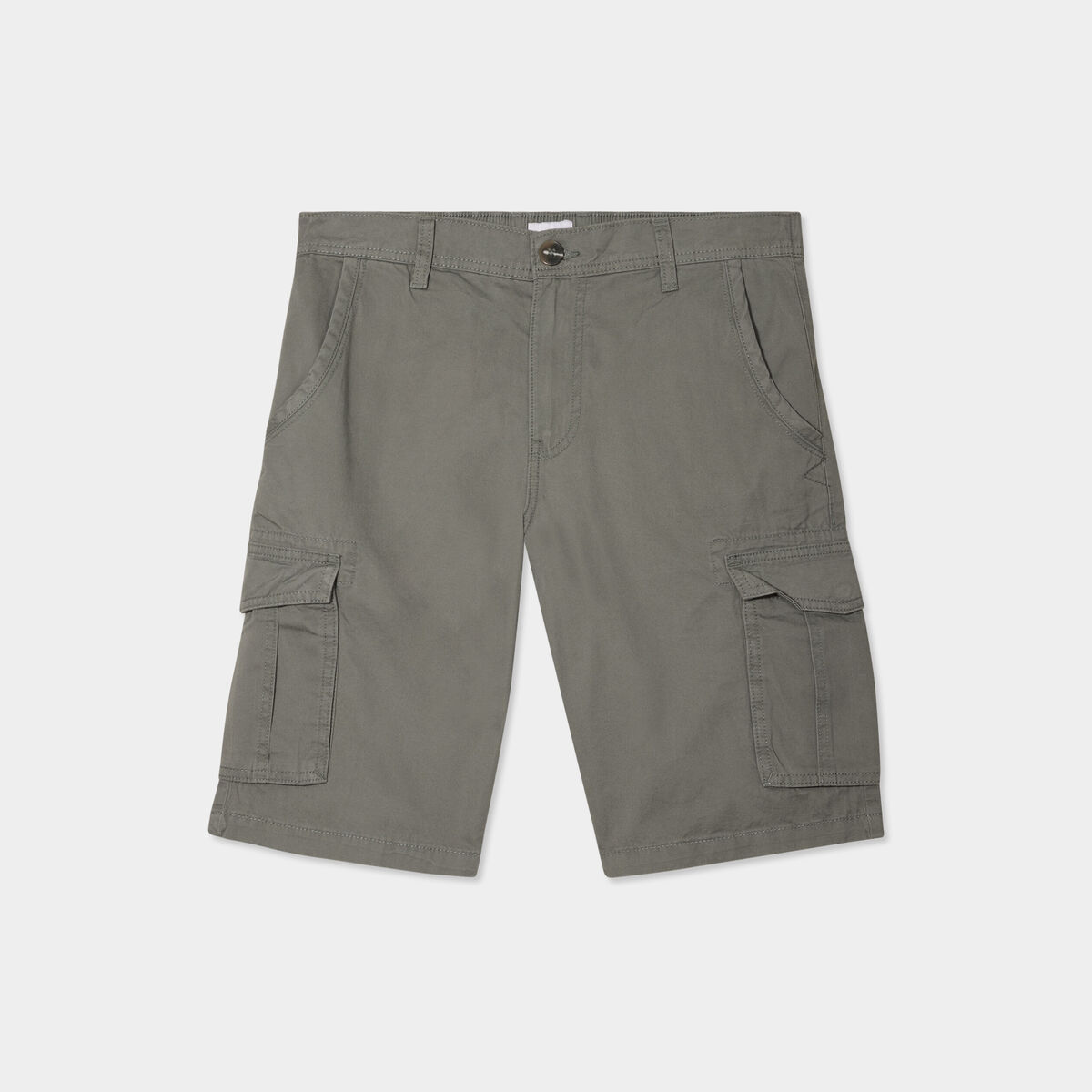 Bermuda short cargo poches &agrave; rabat coton gris homme