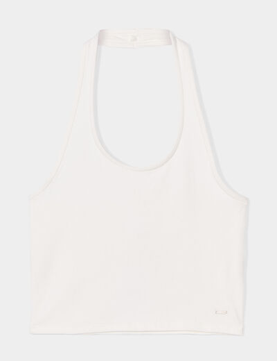 Débardeur cropped dos nu Creeks blanc femme