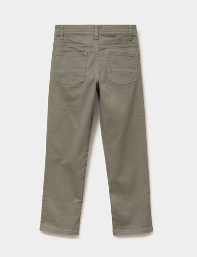 Pantalon regular coton majoritaire vert kaki gar&ccedil;on