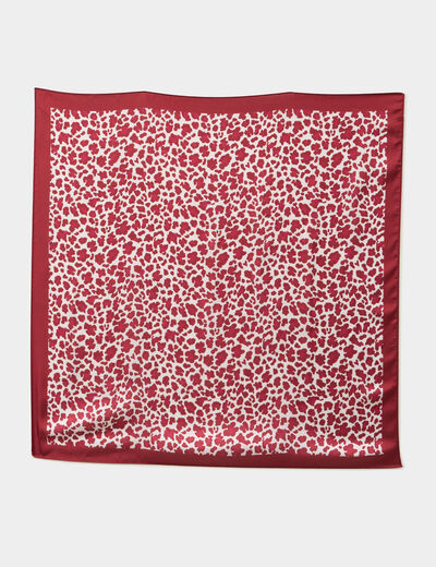 Foulard carr&eacute; effet satin bordeaux femme