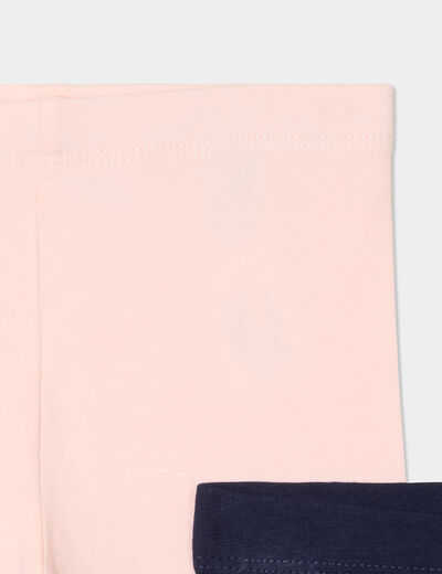 Lot 2 leggings corsaires bleu marine bébé fille