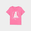 T-shirt manches courtes coton Barbie rose fushia fille