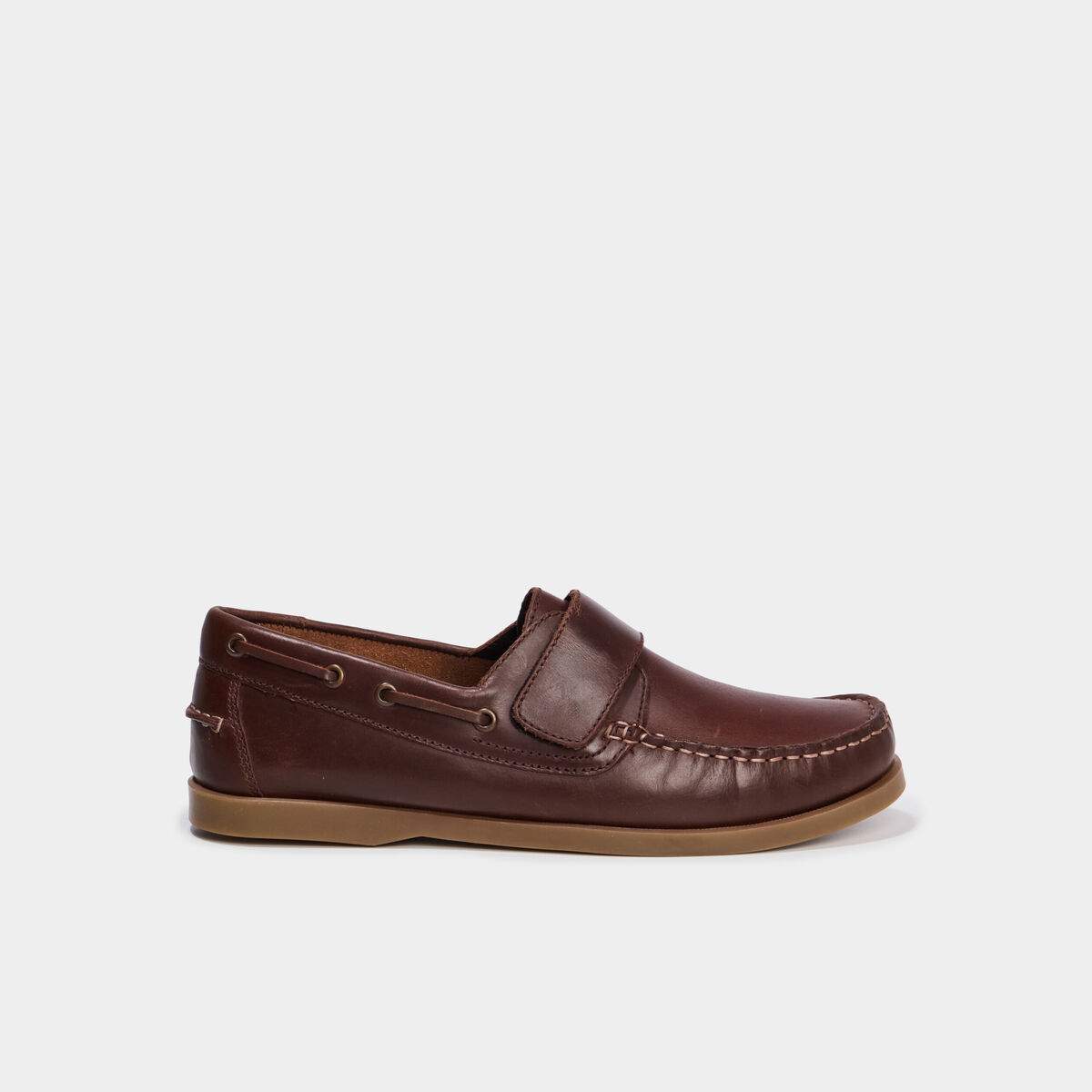 Chaussures bateau en cuir marron clair homme