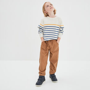 pull col rond coton manches longues ecru garcon Pull col rond coton manches longues ecru garçon