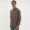 Chemise manches longues coton taupe homme