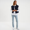 Veste sans manches bleu fonc&eacute; femme