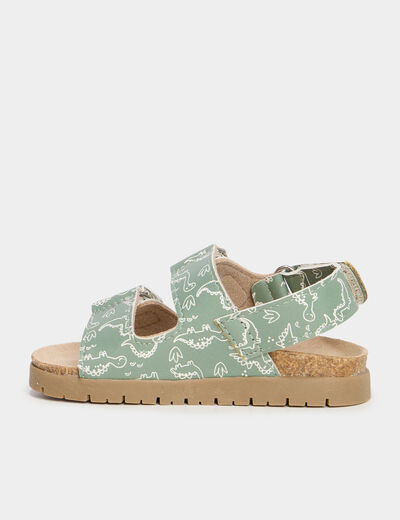 Sandales à scratchs vert kaki bébé garçon