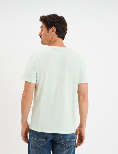 T-shirt en coton manches courtes vert pastel homme