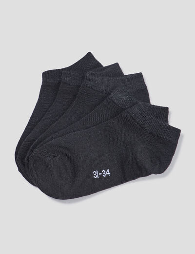 Lot 5 paires socquettes noir garçon