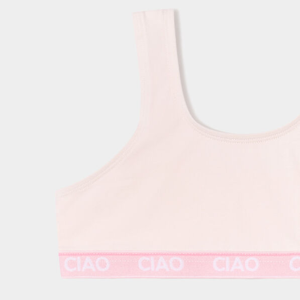 Soutien-gorge brassière coton rose poudrée fille
