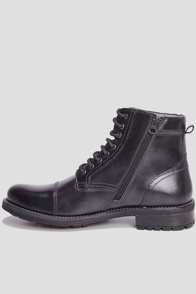 Bottines zippées en cuir Boritz noir homme