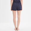 Bas de pyjama short détails dentelle bleu marine femme
