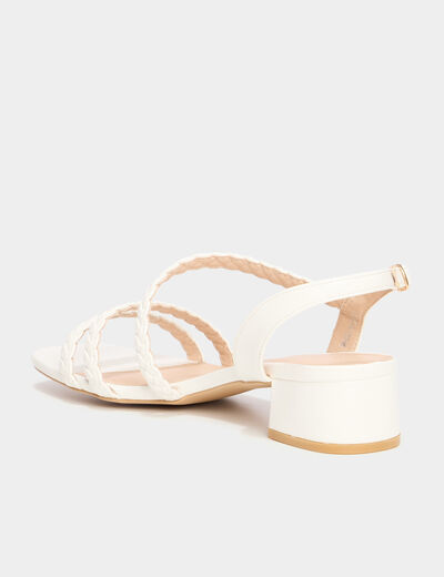 Sandales à talons 5 cm blanc femme