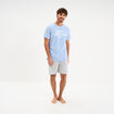 Ensemble pyjama short 2 pi&egrave;ces bleu ciel homme