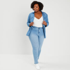Débardeur bretelles larges col en V blanc femme grande taille