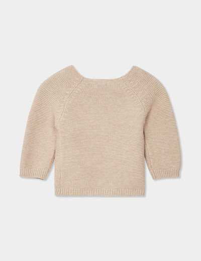 Brassière naissance tricot nouée coton taupe mixte