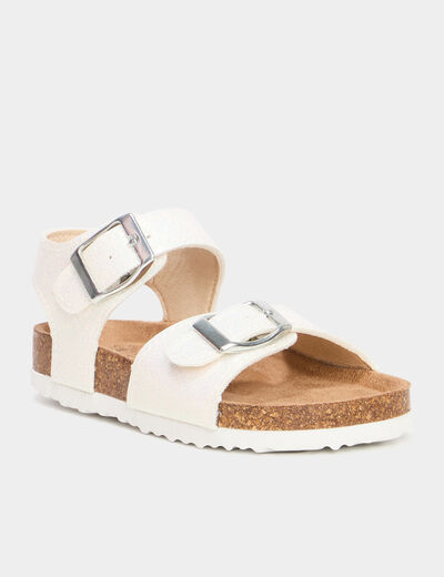 Sandales à boucles plates blanc fille