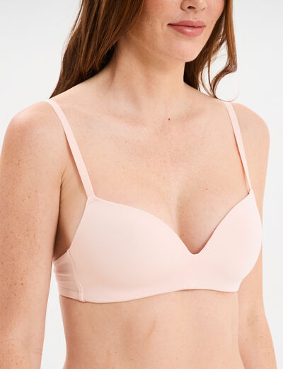 Soutien-gorge push-up triangle rose clair femme