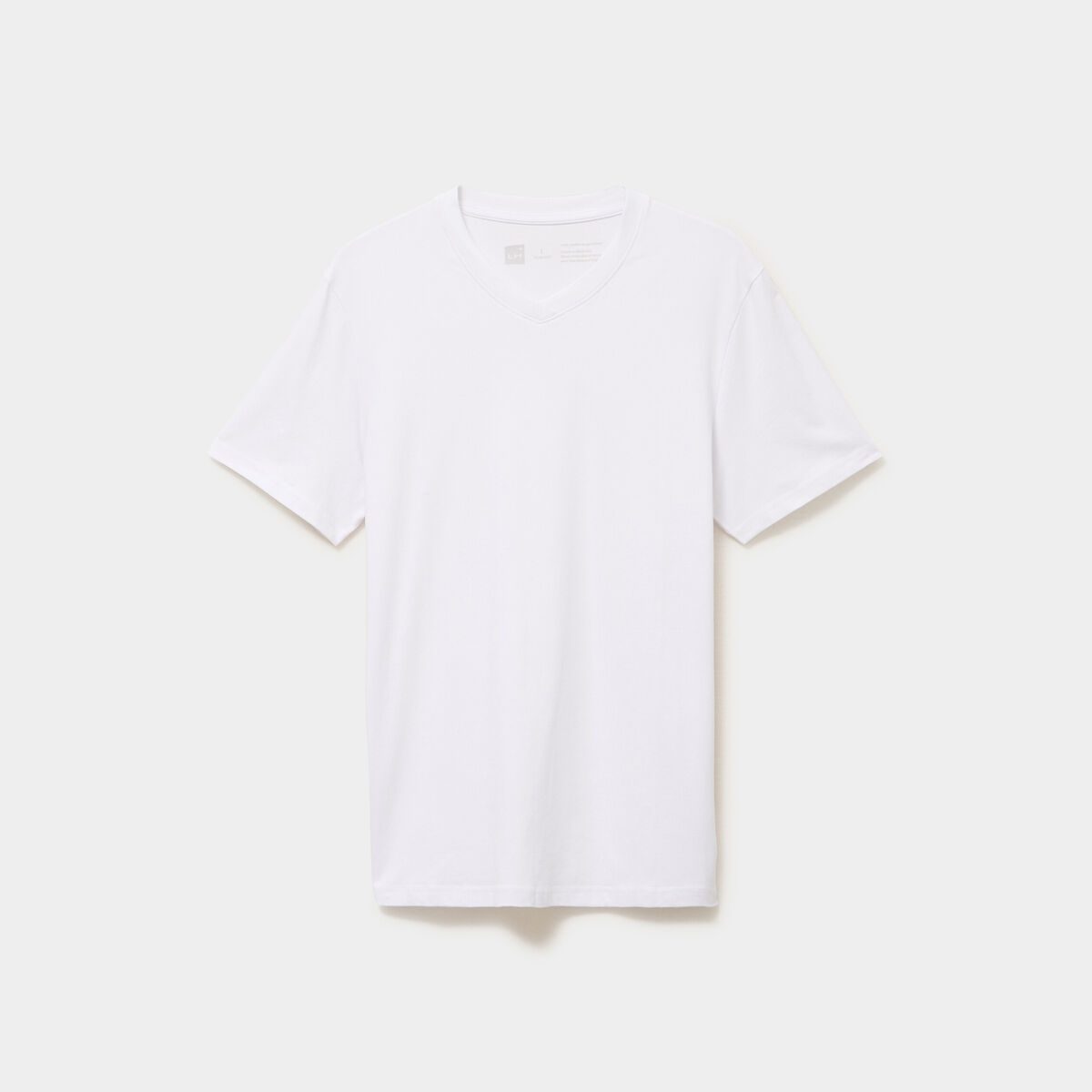 T-shirt col V slim stretch blanc homme