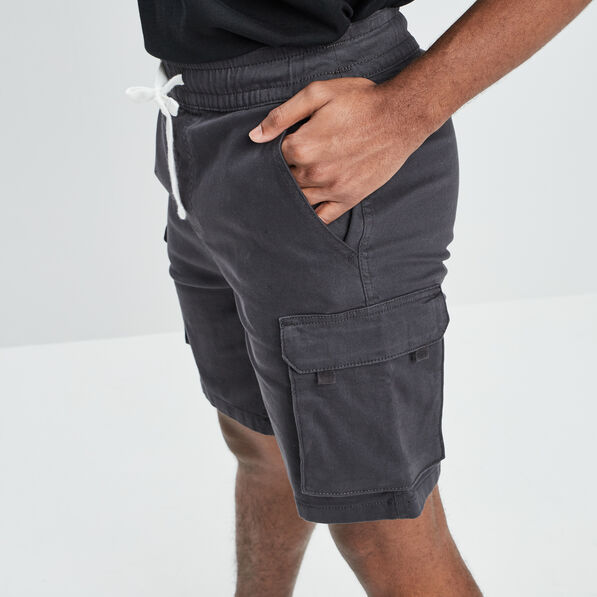bermuda cargo a coulisse gris fonce homme Bermuda cargo à coulisse gris foncé homme