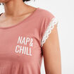 Ensemble pyjama 2 pièces t-shirt à noeud terracotta femme