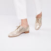 Derbies perforées en cuir jaune or femme