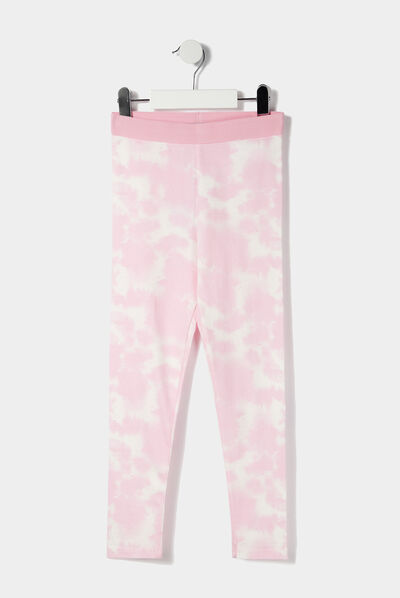 Legging avec bandes blanc fille