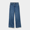 Jean large taille haute coton denim stone femme
