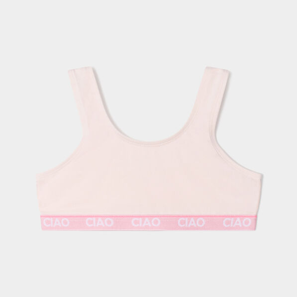Soutien-gorge brassière coton rose poudrée fille