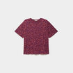 T-shirt col rond manches courtes coton bordeaux femme grande taille