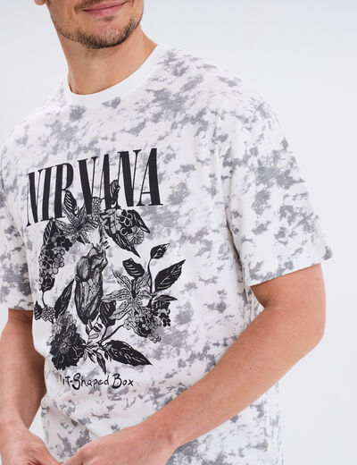 T-shirt manches courtes coton Nirvana blanc homme