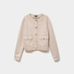 Veste boutonn&eacute;e effet su&eacute;dine beige femme
