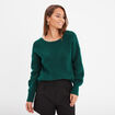 Pull col réversible vert foncé femme