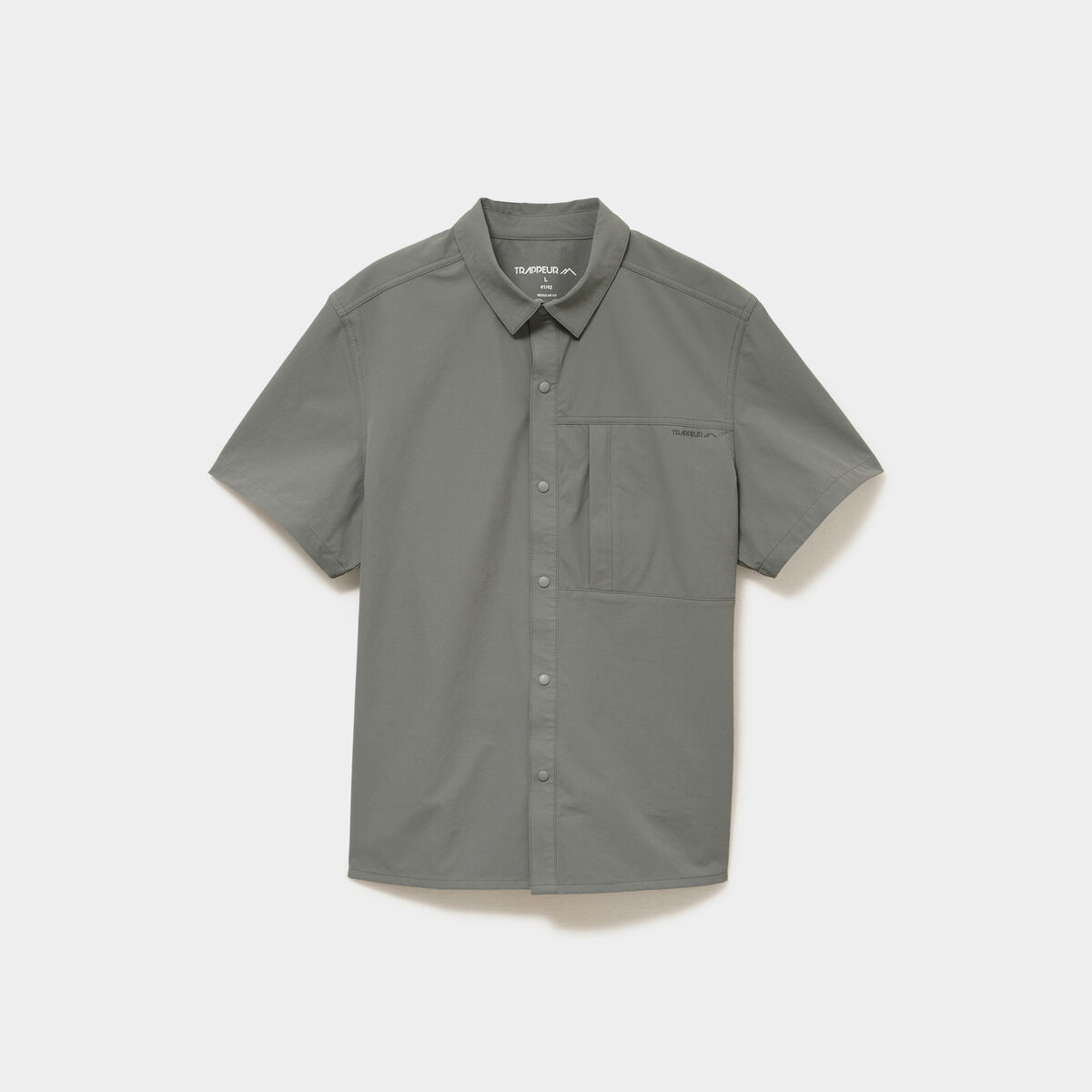 Chemise d&eacute;perlante droite stretch gris homme