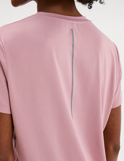 T-shirt de sport droit manches courtes mauve femme