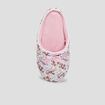 Chaussons mules fleuris rose femme