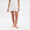 Bas de pyjama short gaze de coton blanc femme