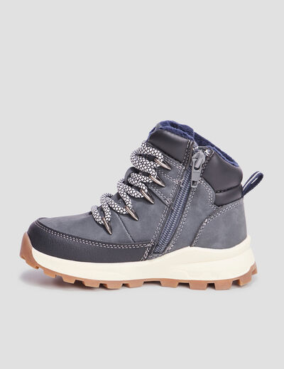 Bottines zippées Trappeur Barato bleu garçon