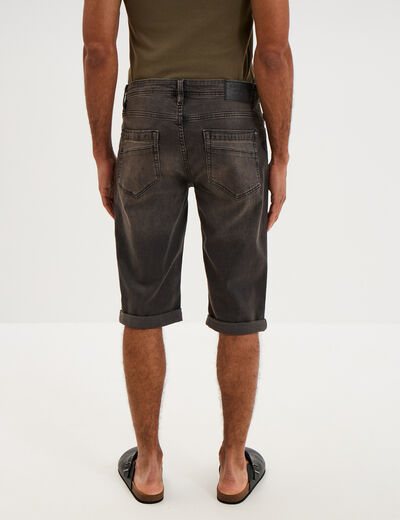 Bermuda short en jean regular denim noir homme