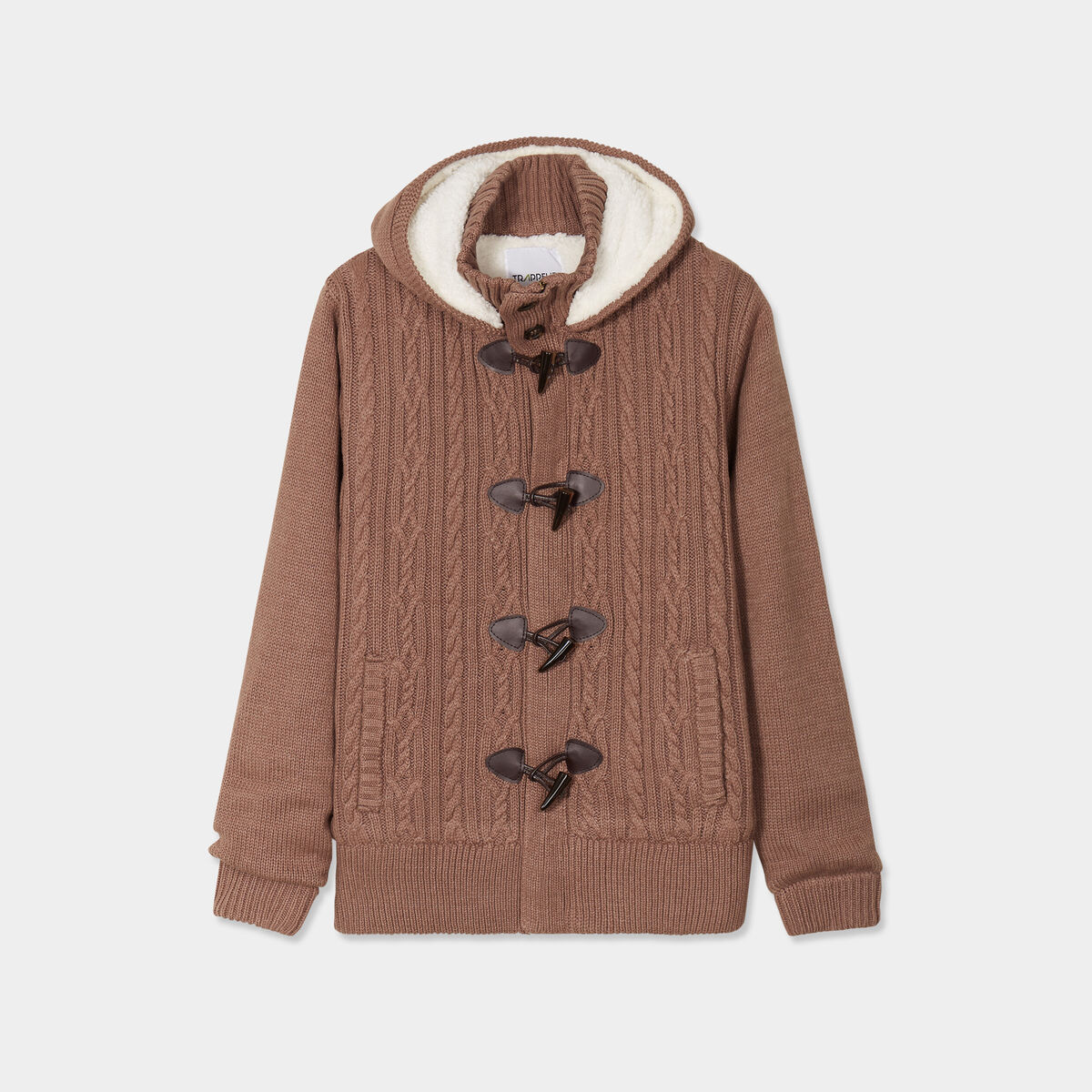 Gilet &agrave; capuche doubl&eacute;e polaire taupe homme