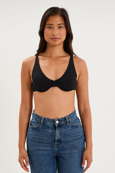Soutien-gorge foulard coton majoritaire noir femme