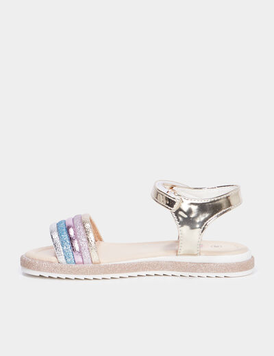Sandales brides à scratchs multicolore fille