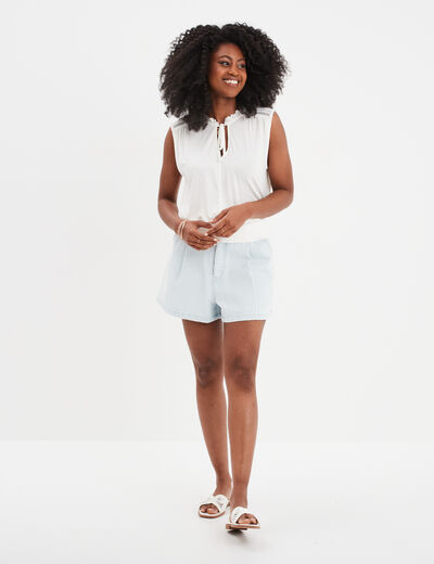 T-shirt taille smockée Creeks blanc femme