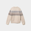 Pull jacquard col rond manches longues ecru gar&ccedil;on