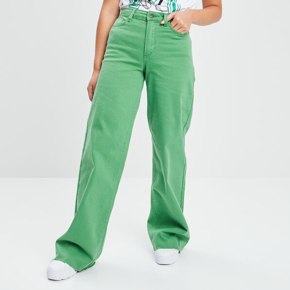 pantalon wide leg taille haute vert femme Pantalon wide leg taille haute vert femme