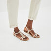 Sandales plates en cuir Creeks jaune or femme
