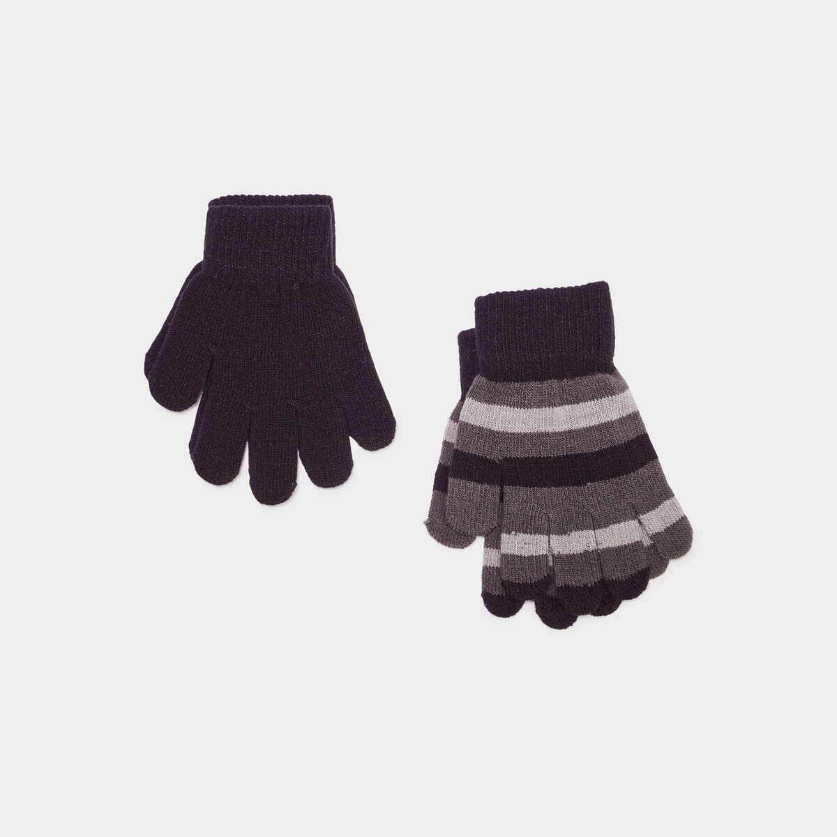 Lot 2 paires gants noir gar&ccedil;on
